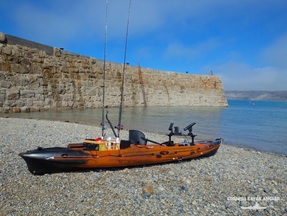 Kayak Fishing at Sennen -  launching from within the breakwater