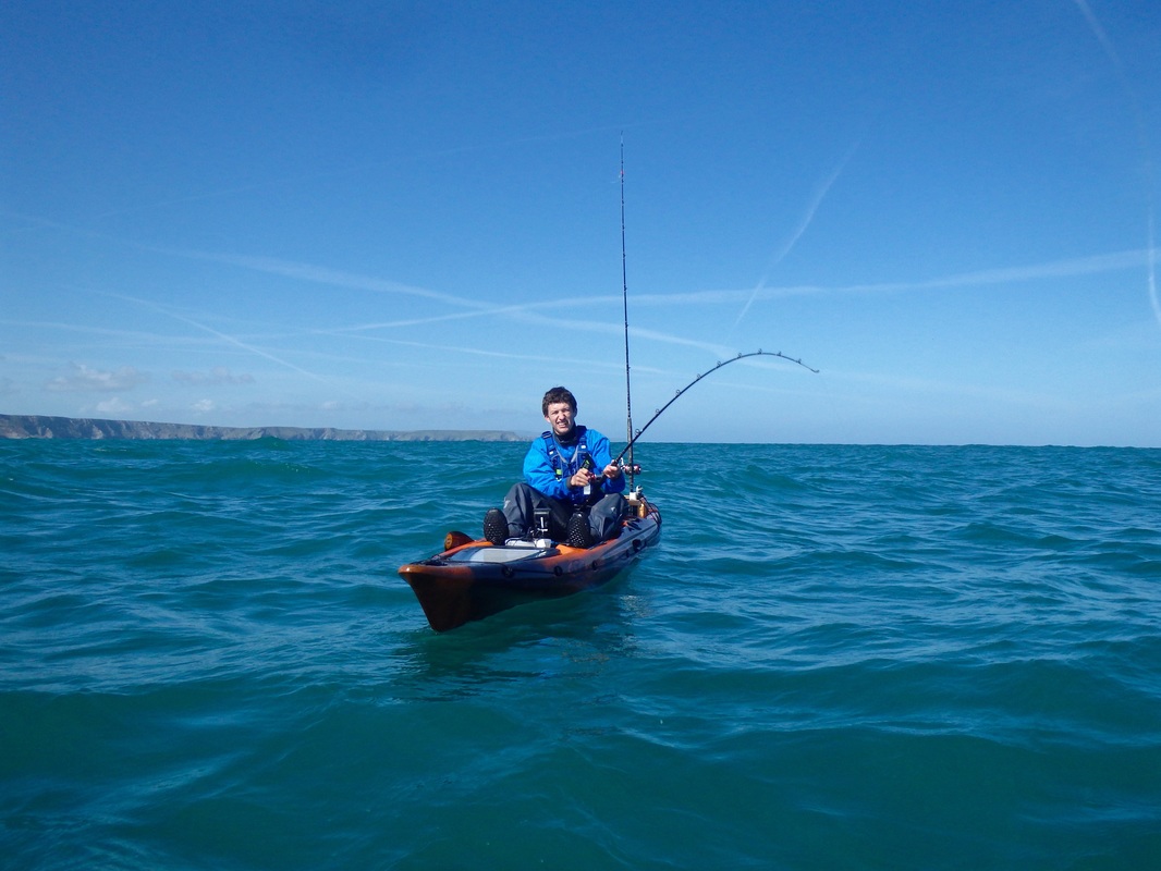 Kayak Fishing for Tope in Cornwall
