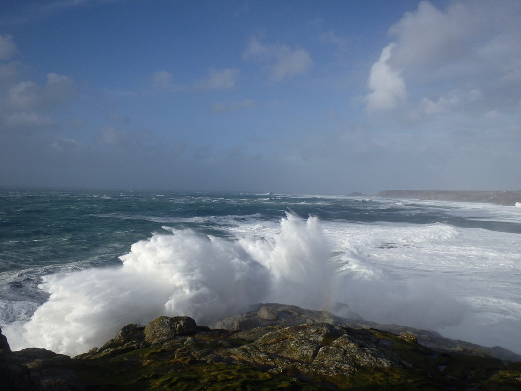 Big Swell breaking at Sennen during Storm Imogen
