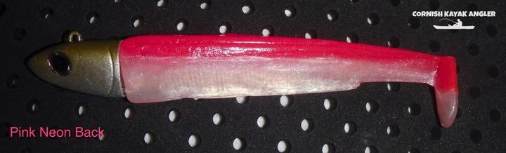 Pink Neon Back Homemade Split Belly Shad Lure