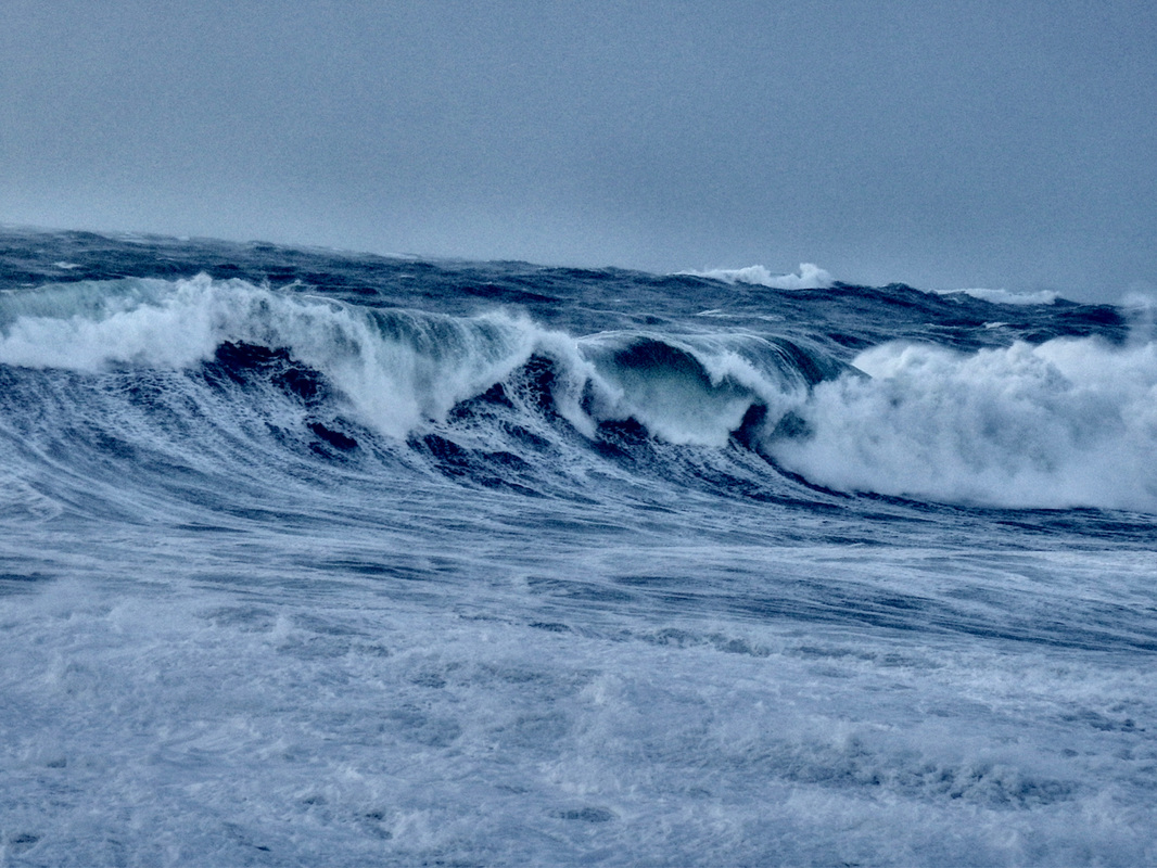 Powerful waves during Storm Imogen at Sennen Cove