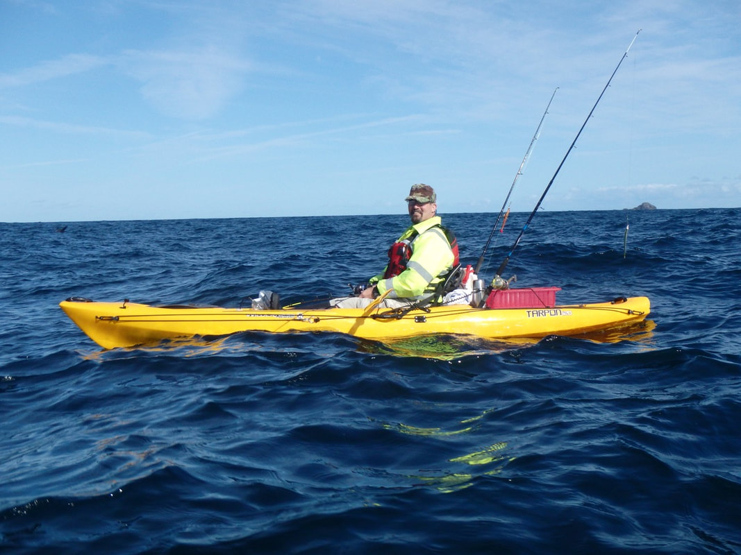 Adrian on his Wilderness Systems Tarpon 120 fishing kayak 