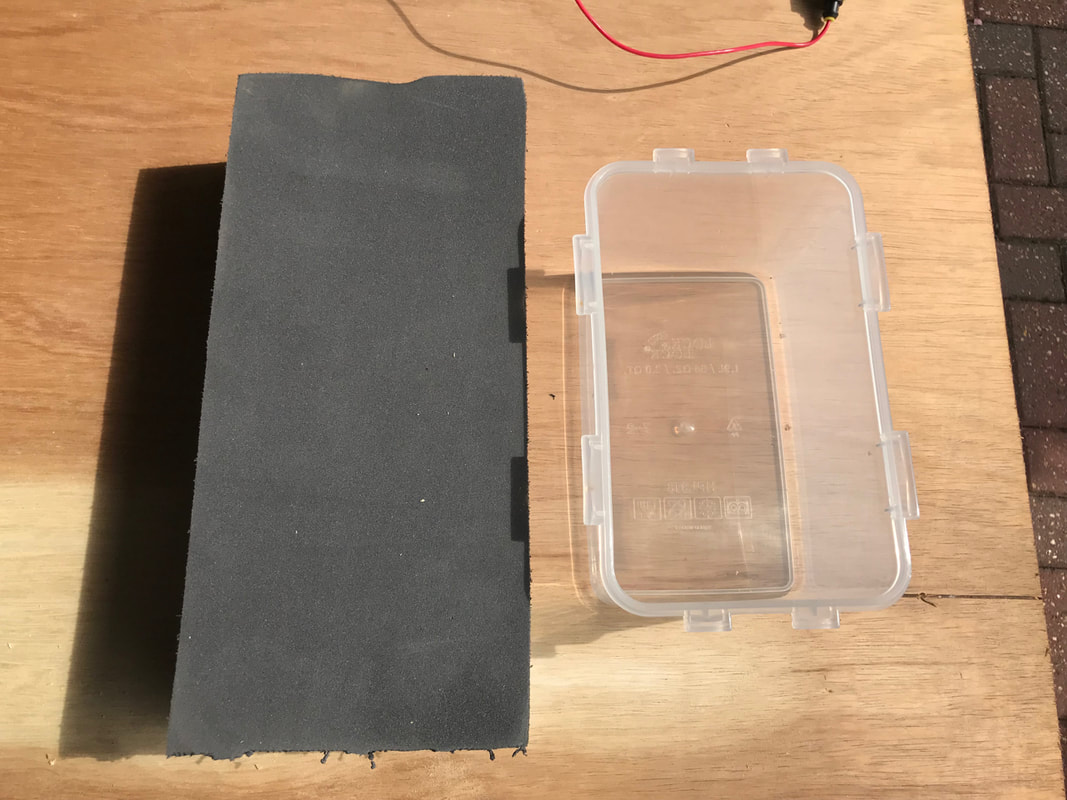High density foam used to make a battery holder
