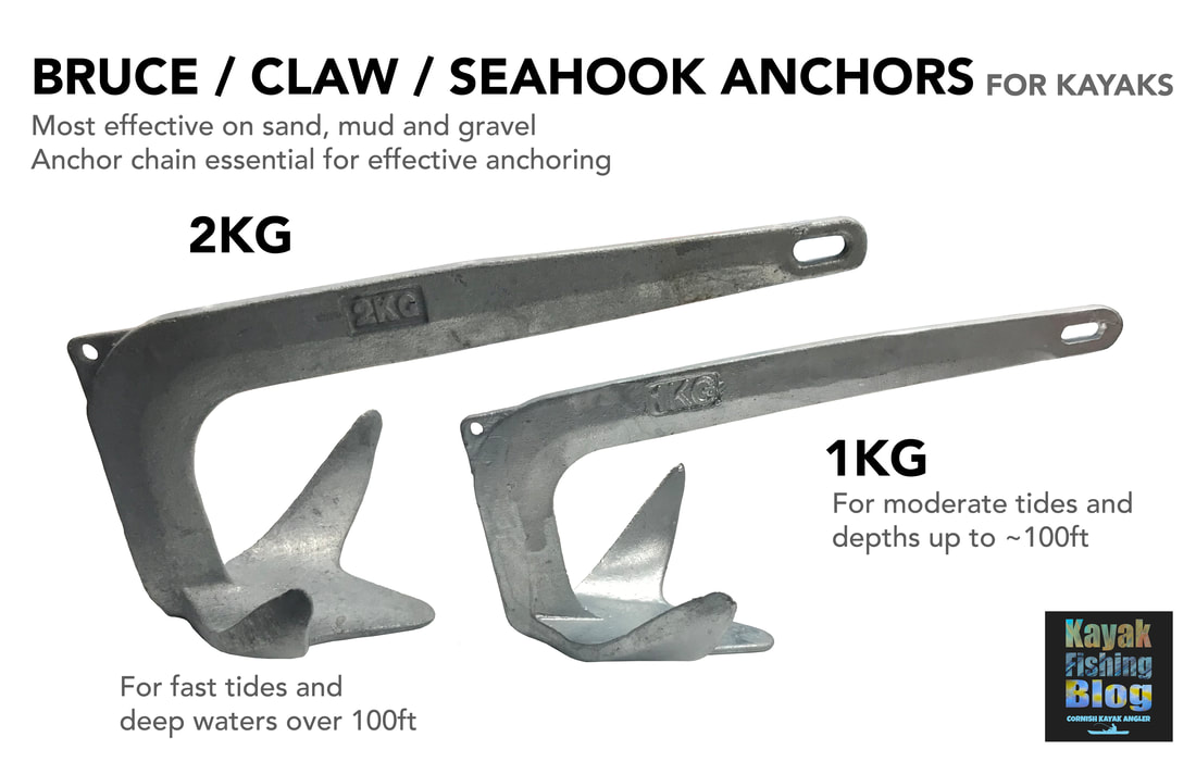 Claw and Bruce Anchors for Kayak Anchoring