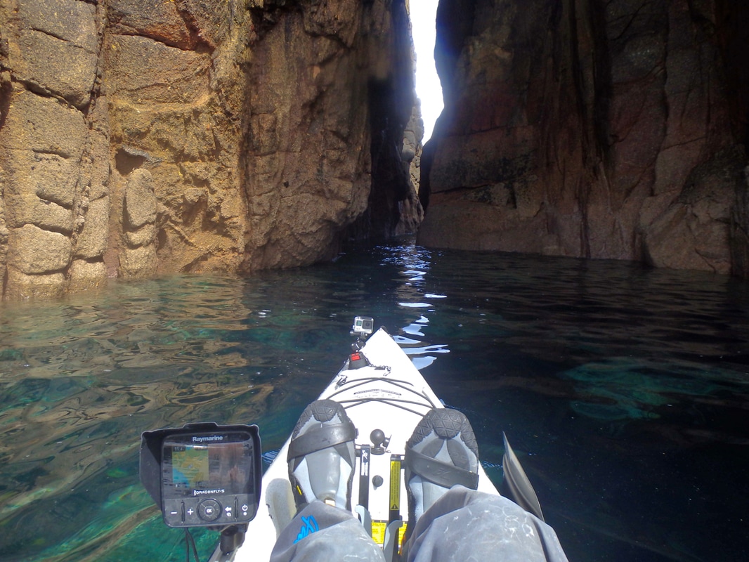 Kayaking through Lands End Dr Syntaxs Head