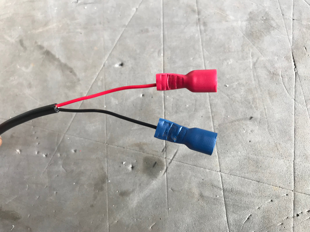 Spade End connectors for fish finder battery
