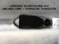 Lowrance CHIRP transducer on the RTM Rytmo