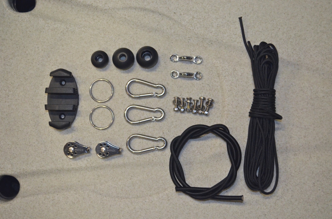 Components for Anchor Trolley on the Hobie Revolution 16 