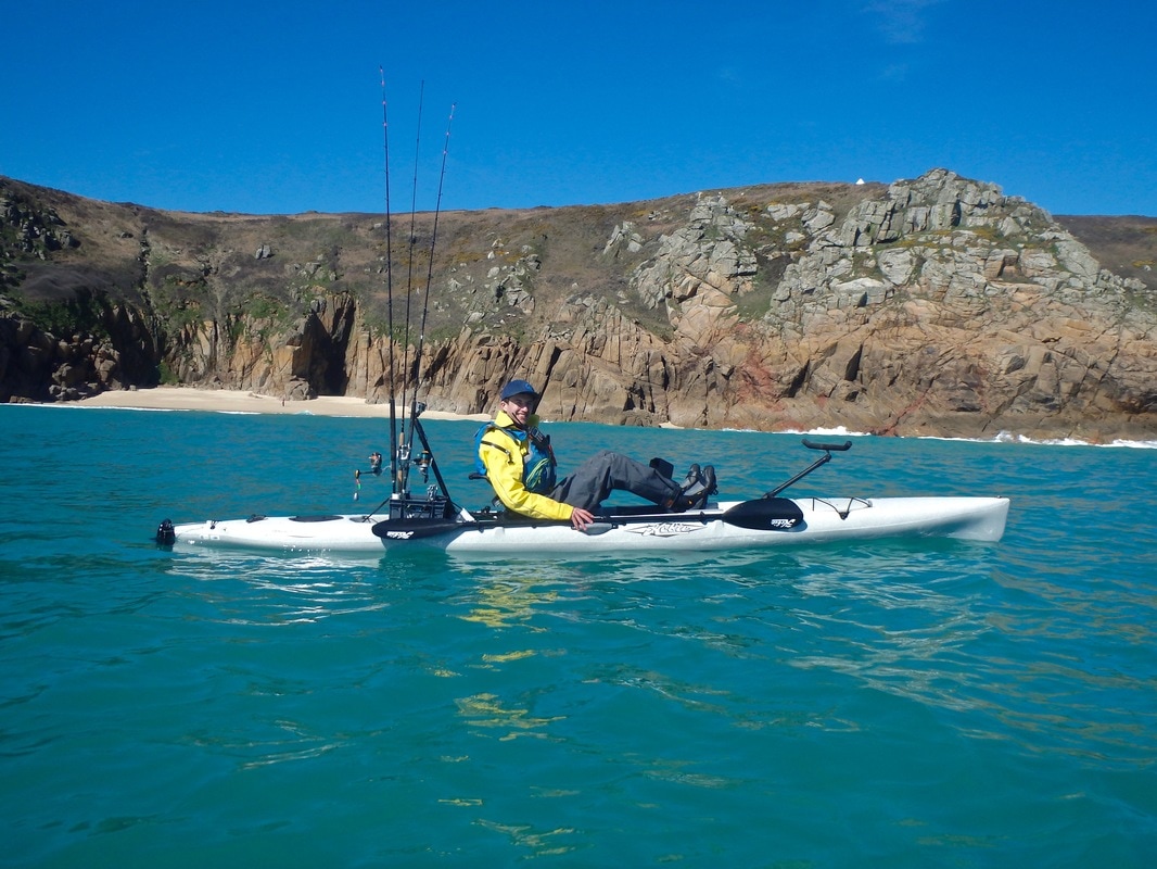 Pedalling the Hobie Revolution 16 in West Cornwall