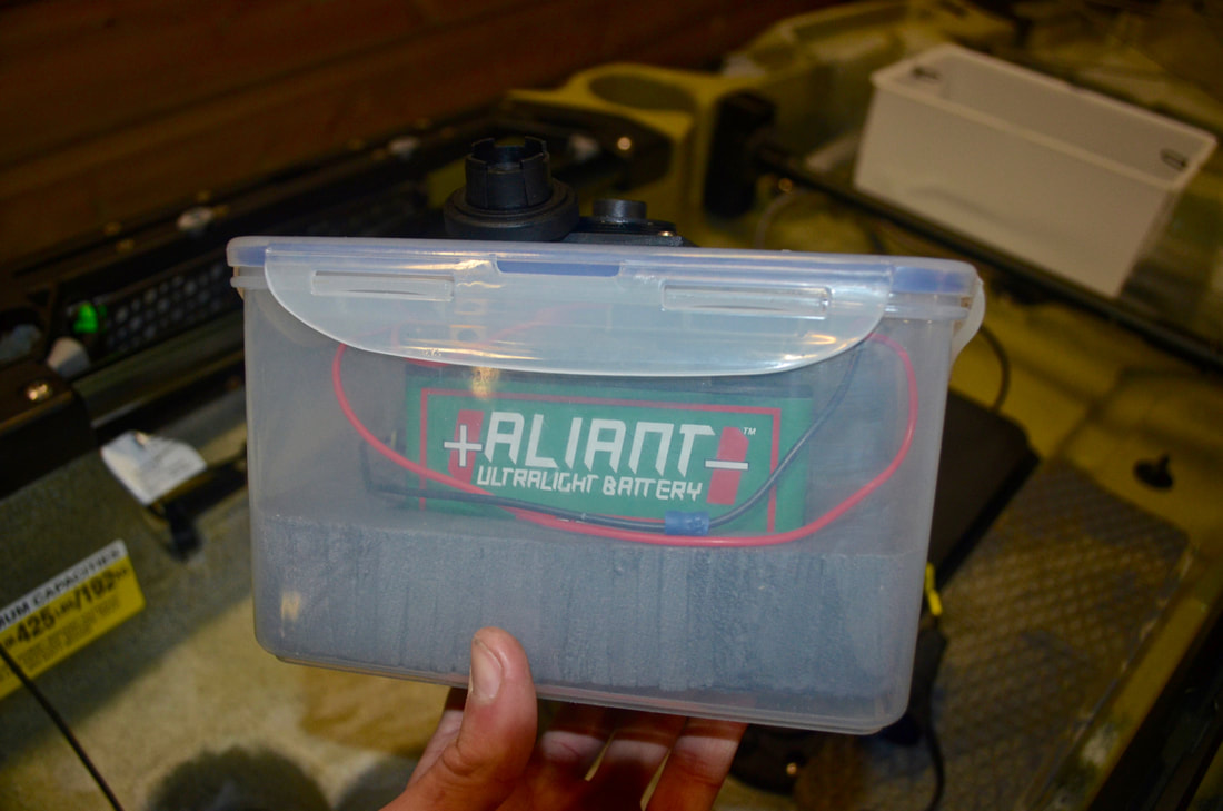 Lithium Battery Box for Fish Finders on a Kayak