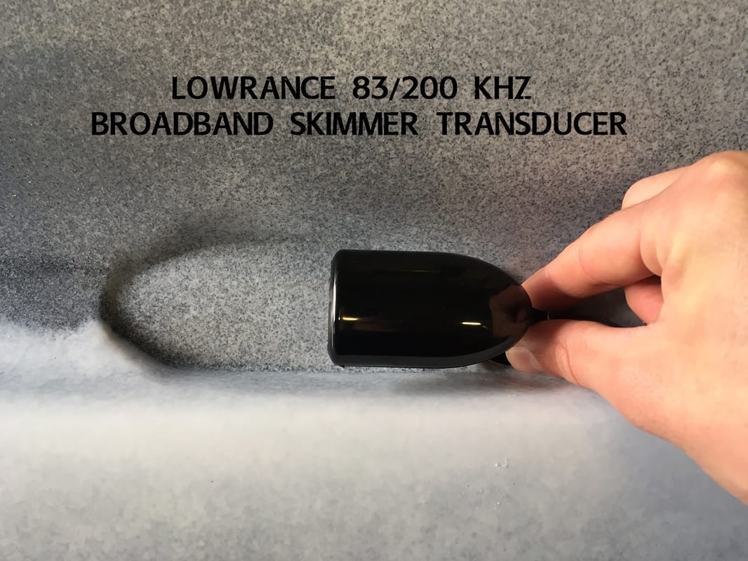 Lowrance Broadband transducer on the RTM Rytmo