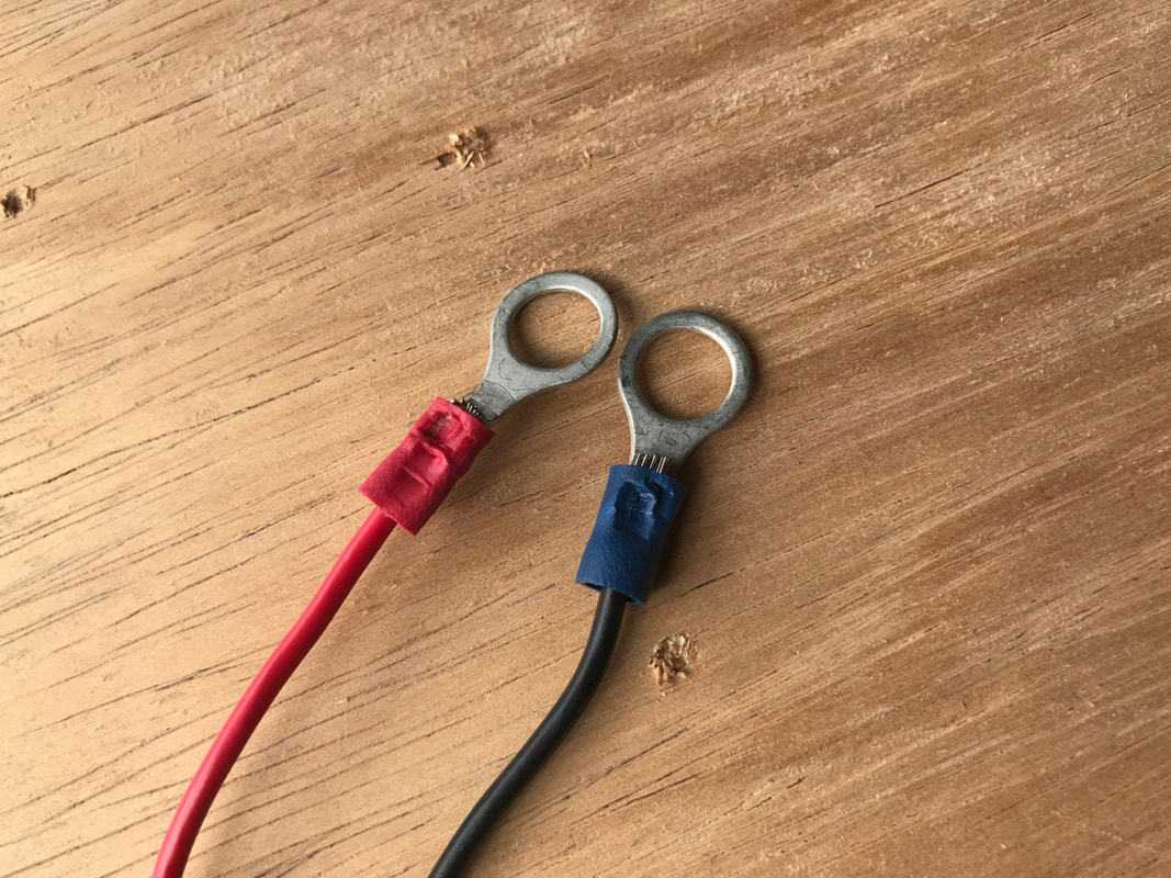 Ring Terminal Ends crimped on to power wire